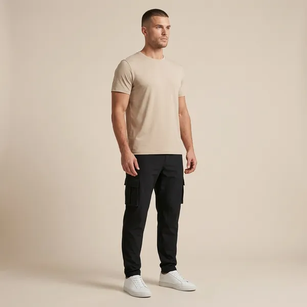 Black_Polyester_Cargo_Track_Pants_For_Men
