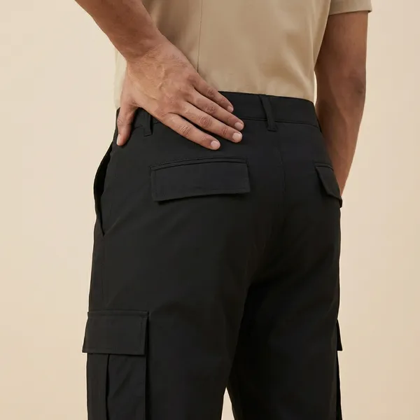 Black_Cotton_Blend_Cargo_Pants_For_Men