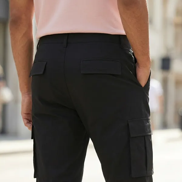 Black_Cotton_Blend_Cargo_Pants_For_Men