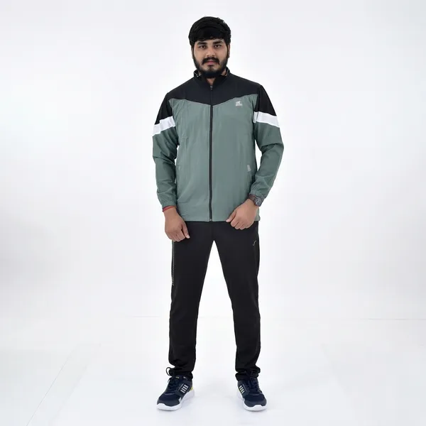 Green_And_Black_Polyester_Tracksuit_Set_For_Men