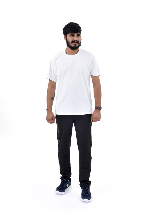 White_And_Black_Polyester_Tracksuit_Set_For_Men