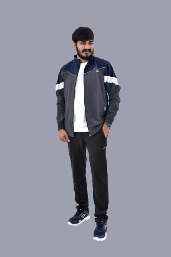 White_And_Grey_Polyester_Tracksuit_Set_For_Men