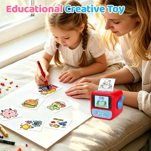 Skaleups_AI_Voice_Control_Kids_Mini_Printer_|_Portable_Thermal_Printer_with_HD_Screen,_Instant_Black_&_White_Printing,_Drawing_&_Colouring_Activities
