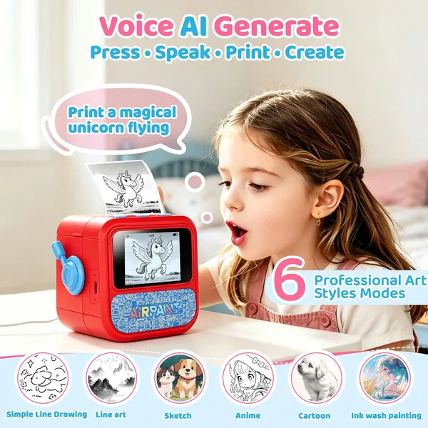 Skaleups_AI_Voice_Control_Kids_Mini_Printer_|_Portable_Thermal_Printer_with_HD_Screen,_Instant_Black_&_White_Printing,_Drawing_&_Colouring_Activities