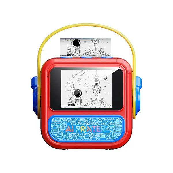 Skaleups_AI_Voice_Control_Kids_Mini_Printer_|_Portable_Thermal_Printer_with_HD_Screen,_Instant_Black_&_White_Printing,_Drawing_&_Colouring_Activities