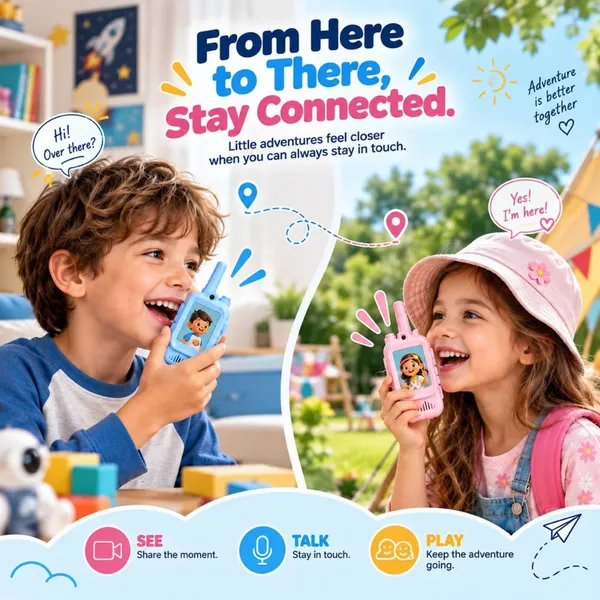Skaleups_Kids_Video_Walkie_Talkie_with_Camera,_Video_Calling,_Voice_Intercom_&_Photo_Album_–_Rechargeable_Two-Way_Communication_Toy_for_Kids