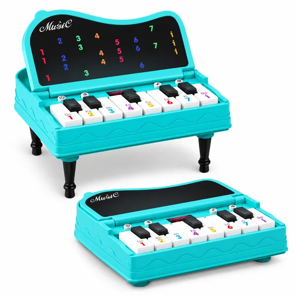 Skaleups_Self-Learning_Mini_Piano_(Blue)_with_7_Playing_Modes,_Colorful_Number_Keys_&_Multiple_Instrument_Sounds_|_Portable_Musical_Desk_Toy_&_Decorative_Showpiece_for_Kids_&_Adults_