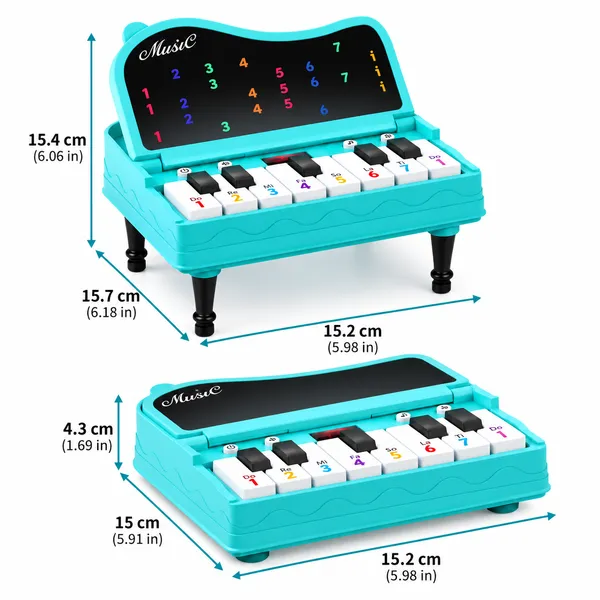 Skaleups_Self-Learning_Mini_Piano_(Blue)_with_7_Playing_Modes,_Colorful_Number_Keys_&_Multiple_Instrument_Sounds_|_Portable_Musical_Desk_Toy_&_Decorative_Showpiece_for_Kids_&_Adults_