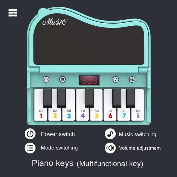 Skaleups_Self-Learning_Mini_Piano_(Blue)_with_7_Playing_Modes,_Colorful_Number_Keys_&_Multiple_Instrument_Sounds_|_Portable_Musical_Desk_Toy_&_Decorative_Showpiece_for_Kids_&_Adults_