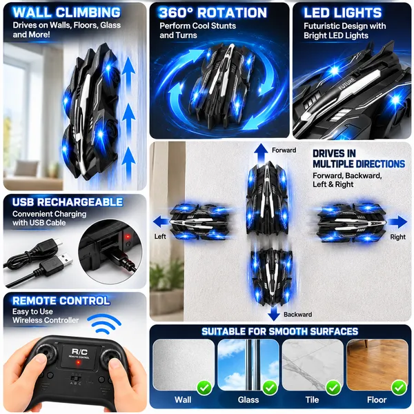 Skaleups_Wall_Climbing_RC_Car_with_Remote_Control,_360°_Rotation,_LED_Lights_&_USB_Rechargeable_Stunt_Racing_Toy_for_Kids