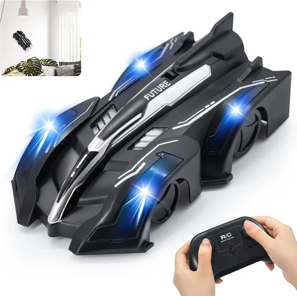Skaleups_Wall_Climbing_RC_Car_with_Remote_Control,_360°_Rotation,_LED_Lights_&_USB_Rechargeable_Stunt_Racing_Toy_for_Kids