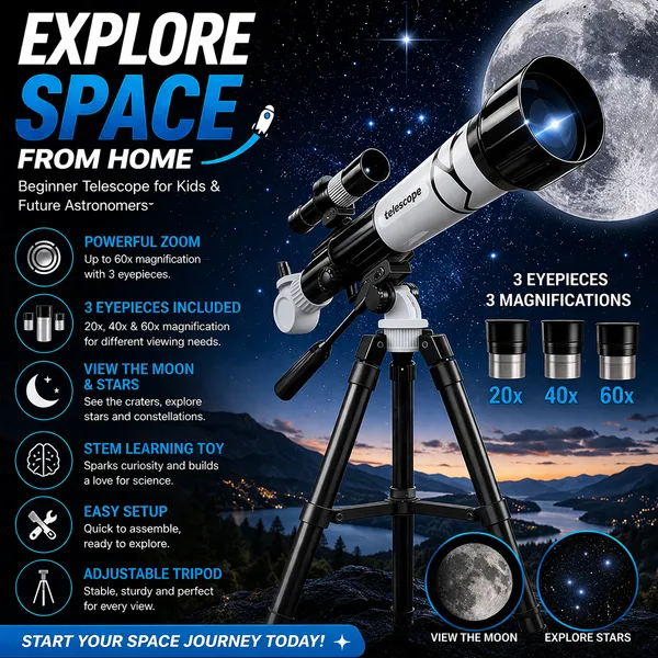 Skaleups_Kids_Telescope_with_Tripod_|_20x-60x_Zoom_with_3_Eyepieces_|_Beginner_Astronomy_Kit