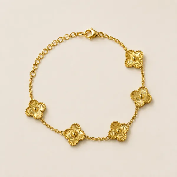 Golden_Floral_Clover_Bracelet