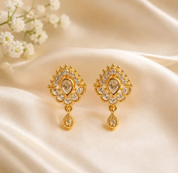 Gold_Brass_Crystal_Teardrop_Drop_Earrings_For_Women