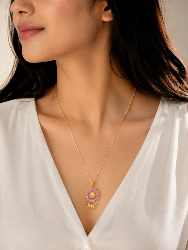 Pink_Floral_Bow_Pendant_Necklace