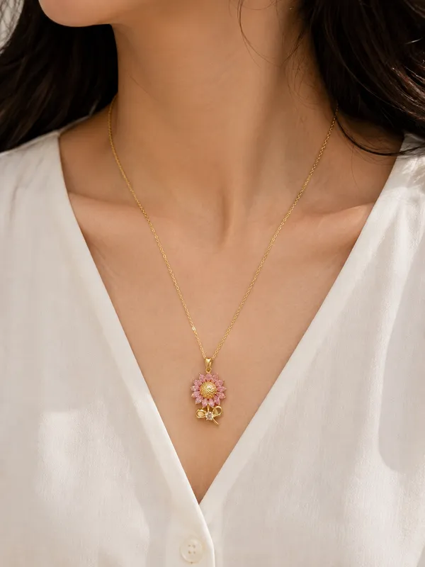 Pink_Floral_Bow_Pendant_Necklace
