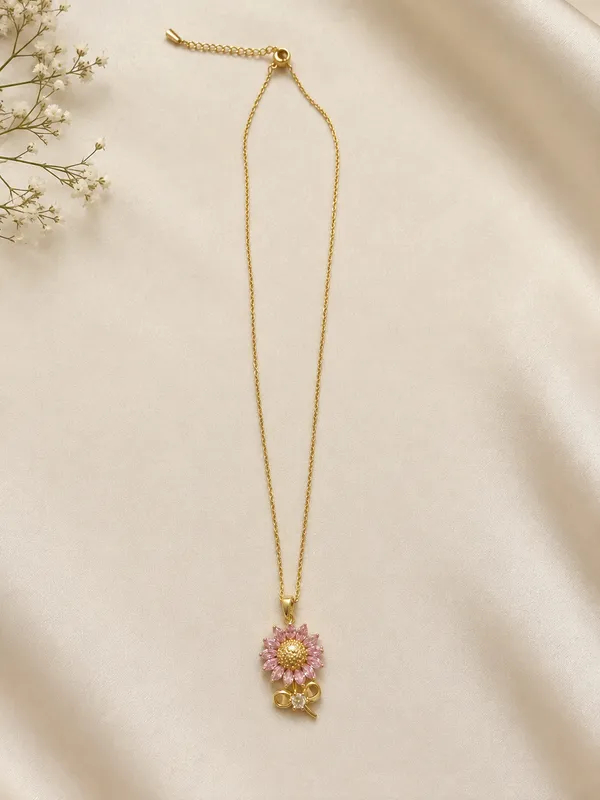 Pink_Floral_Bow_Pendant_Necklace