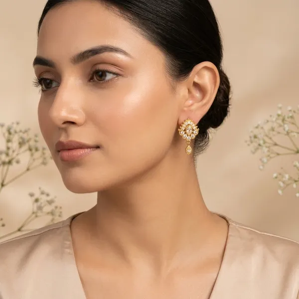Gold_Brass_Crystal_Teardrop_Drop_Earrings_For_Women