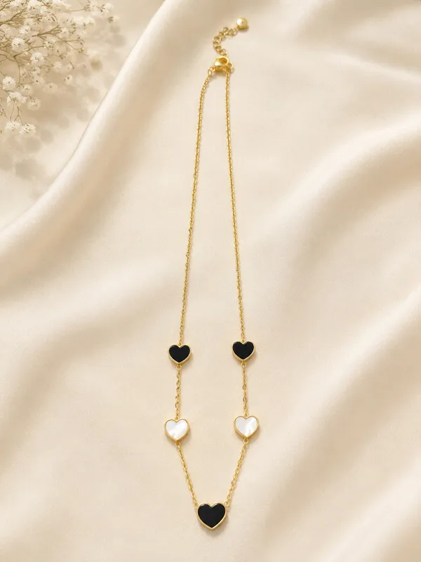 White_&_Black_Heart__Long_Necklace_