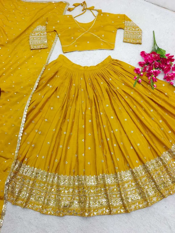 Golden_Yellow_Embellished_Lehenga_Choli_Set_With_Dupatta