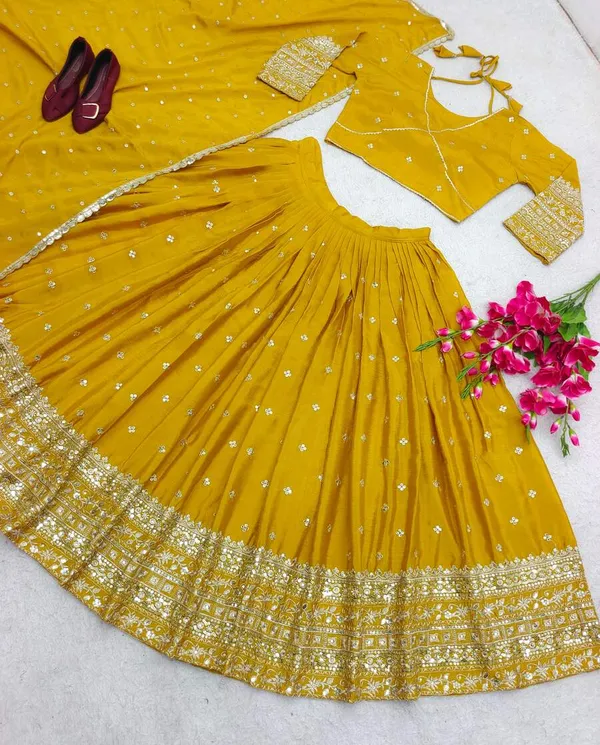 Golden_Yellow_Embellished_Lehenga_Choli_Set_With_Dupatta