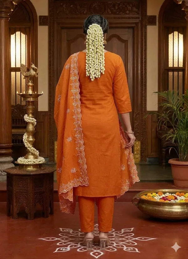 Cotton_Embroidered_Kurti_Bottom_With_Dupatta