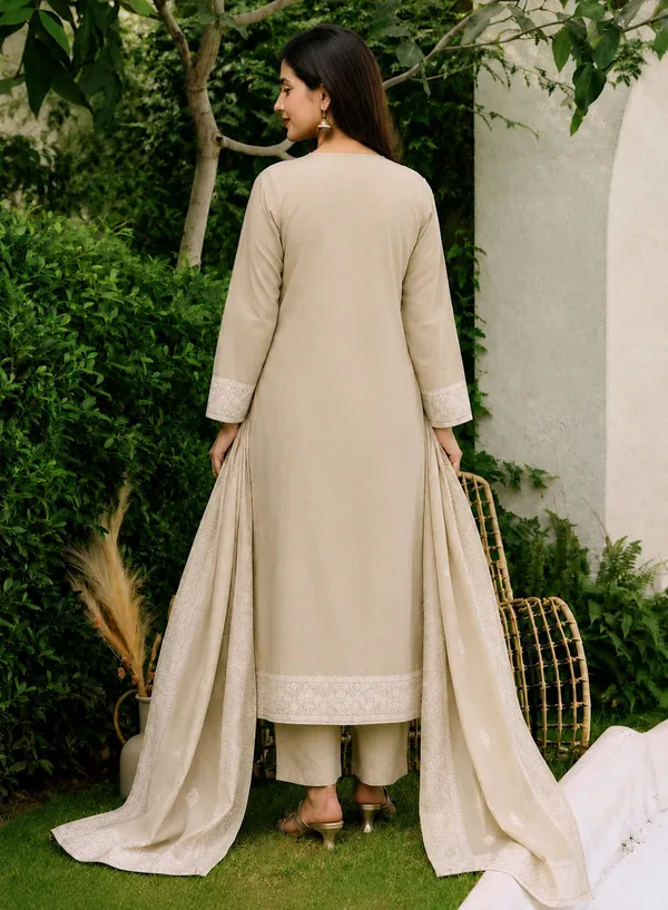 Embellished,_Woven_Kurta,_Trouser/Pant_&_Dupatta_Set