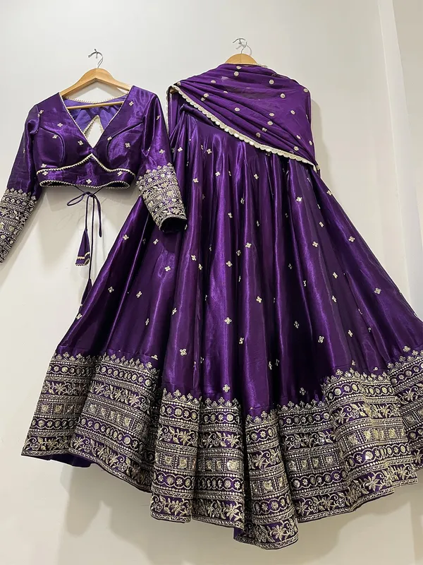 Purple_Silk_Embellished_Lehenga_Choli_With_Dupatta_-_Traditional_Indian_Ethnic_Wear