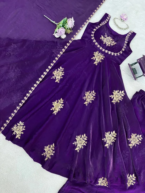 Sleeveless_Maroon_Silk_Anarkali_Gown_With_Sequence_Embroidery