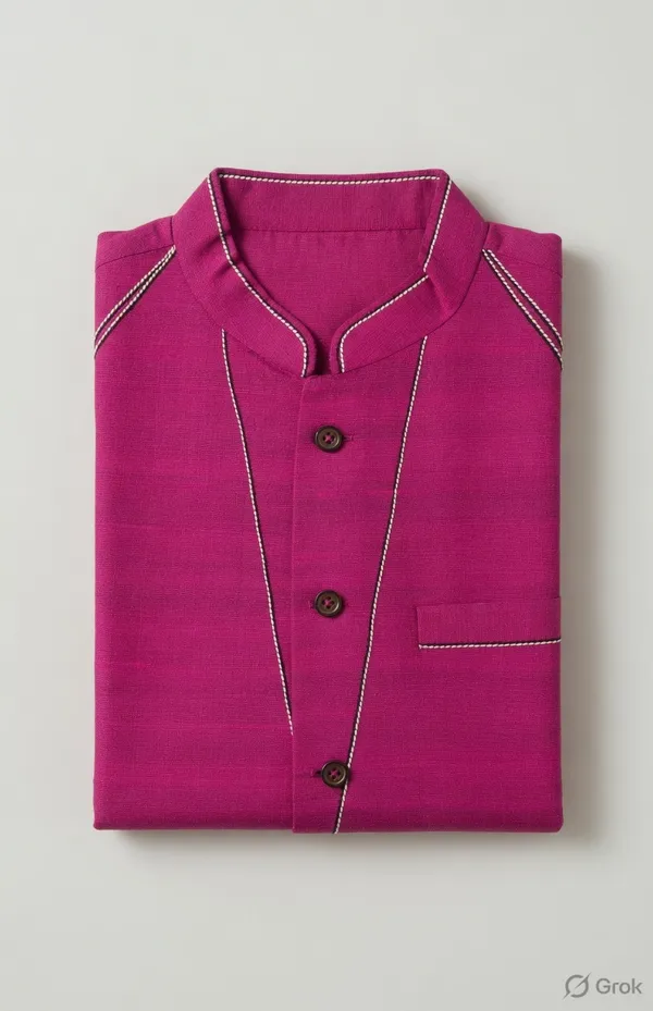 Premium_Pink_Khadi_Cotton_Waistcoat_for_Men_-_White_Stitch_Detail_Ethnic_Jacket