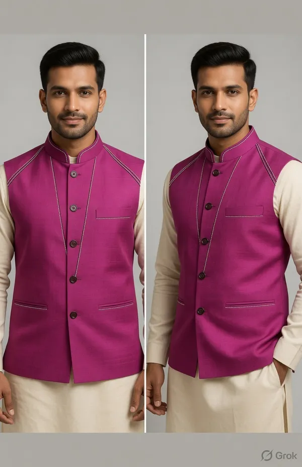 Premium_Pink_Khadi_Cotton_Waistcoat_for_Men_-_White_Stitch_Detail_Ethnic_Jacket