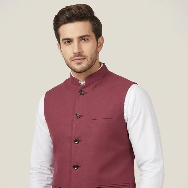 Men's_Mauve_Pink_Mandarin_Collar_Waistcoat_With_Concealed_Button_Placket