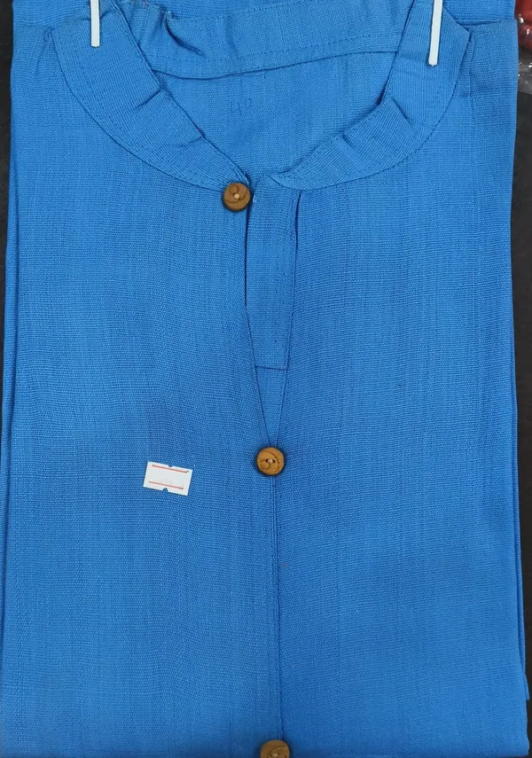 Blue_Mandarin_Collar_Shirt_With_Wooden_Buttons