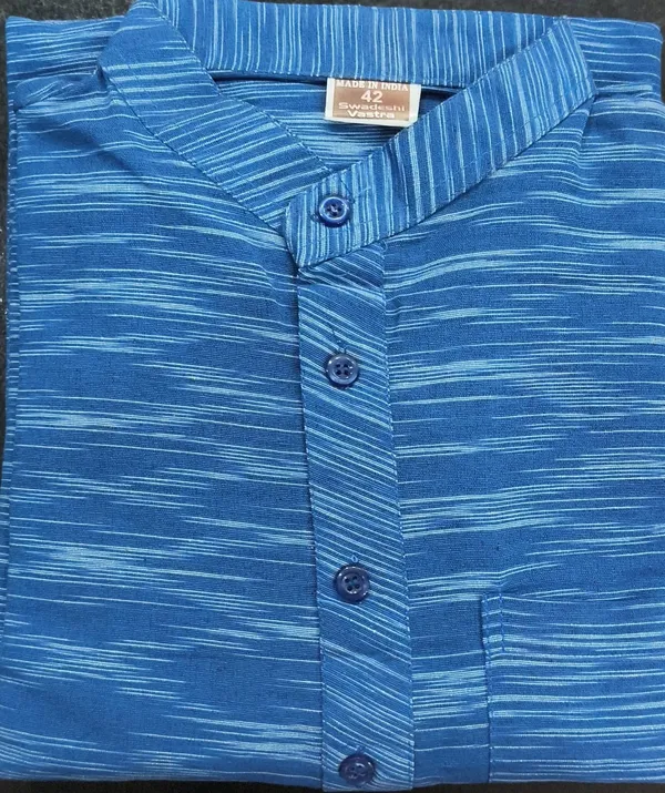 Men'S_Blue_Striped_Cotton_Casual_Shirt
