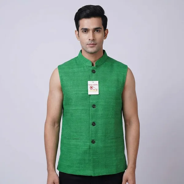 Green_Premium_Silk_Waistcoat_For_Men