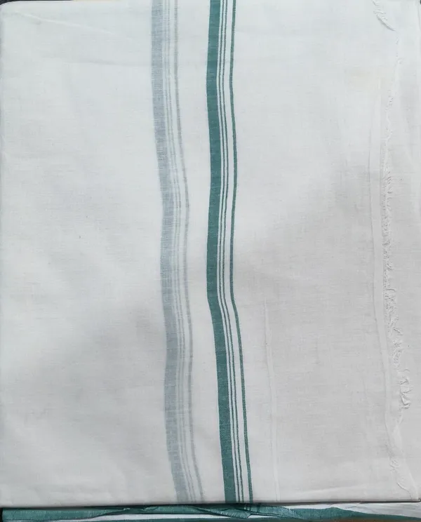 Traditional_White_Cotton_Dhoti_With_Green_Border_Stripes