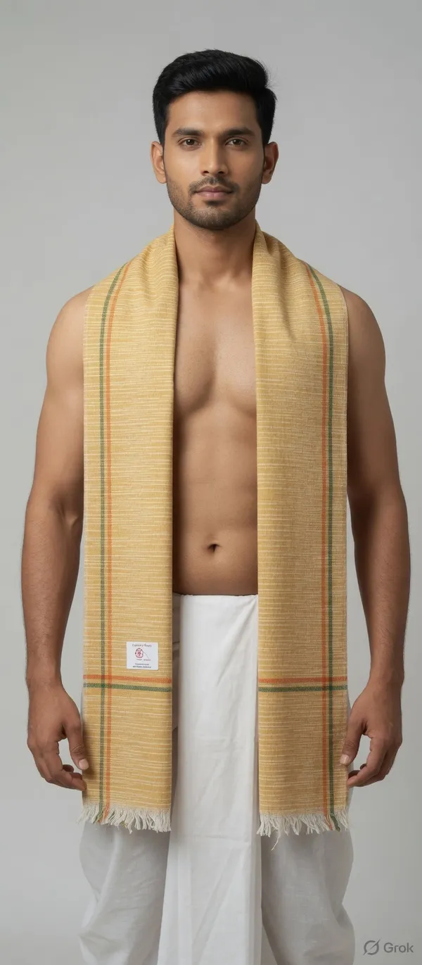 Handwoven_Cotton_Towel_With_Striped_Pattern_-_Traditional_Kerala_Kasavu_Style