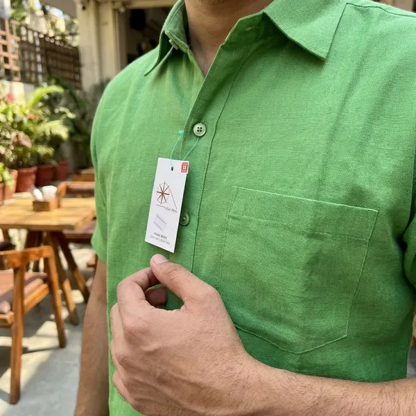 Khadi_India_Green_Cotton_Shirt_For_Men