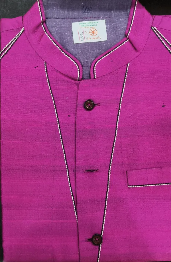 Premium_Pink_Khadi_Cotton_Waistcoat_for_Men_-_White_Stitch_Detail_Ethnic_Jacket