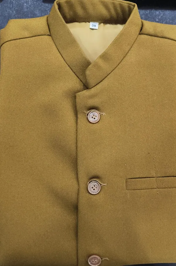 Mustard_Yellow_Nehru_Collar_Jacket_With_Button_Closure