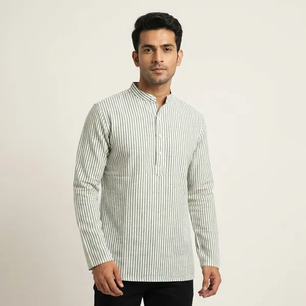 Natural_Hand-Woven_Cotton-Wool_Striped_Shirt