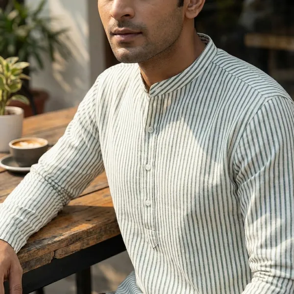 Natural_Hand-Woven_Cotton-Wool_Striped_Shirt