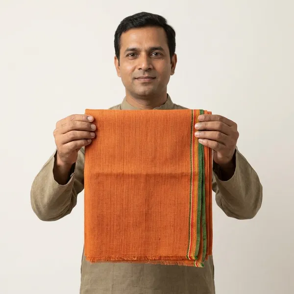 Orange_Cotton_Angwastra_With_Green_Border