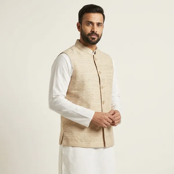 Men's_Green_Checkered_Silk_Waistcoat_-Traditional_Ethnic_Wear