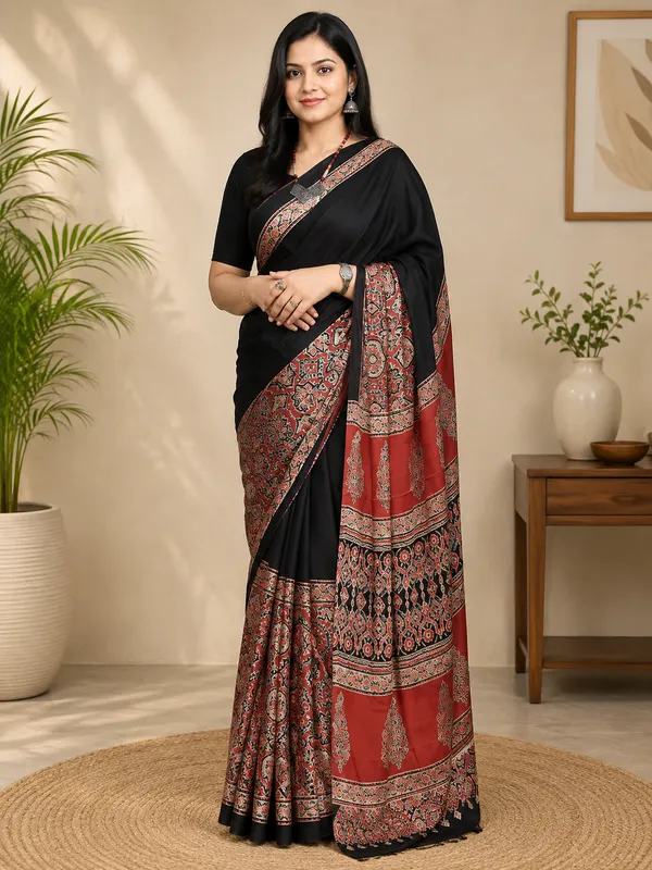 Panchvalli_Saree_New_Ajrakh_Modal_Silk_Saree__|_With_Blouse_Piece