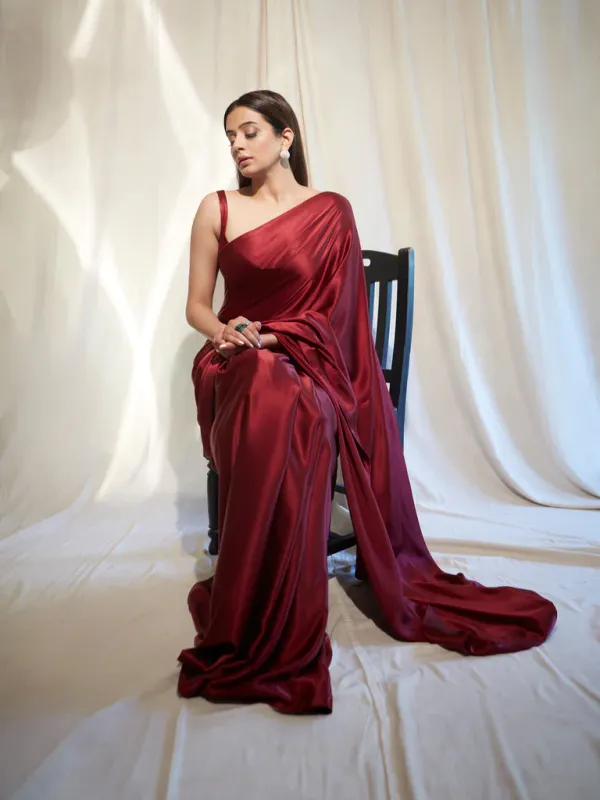 Maroon_Japan_Satin_Silk_Saree__|_With_Blouse_Piece