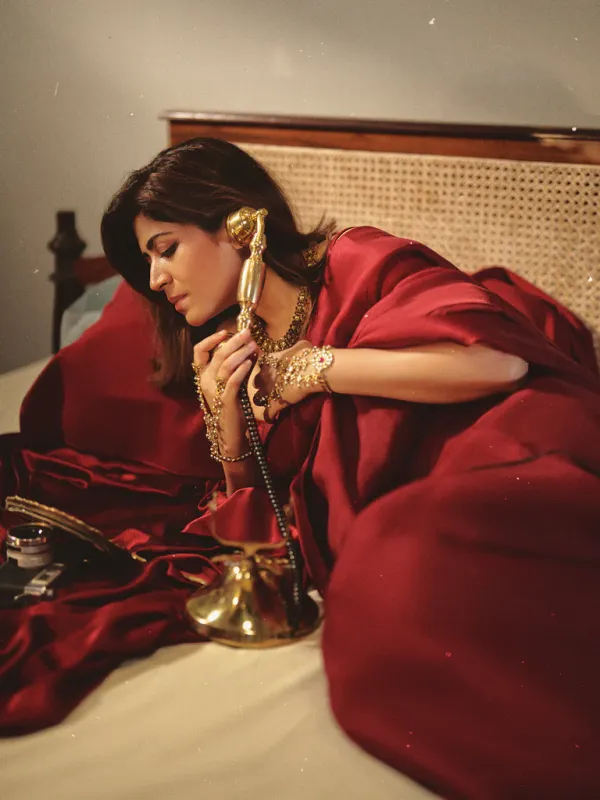 Maroon_Japan_Satin_Silk_Saree__|_With_Blouse_Piece