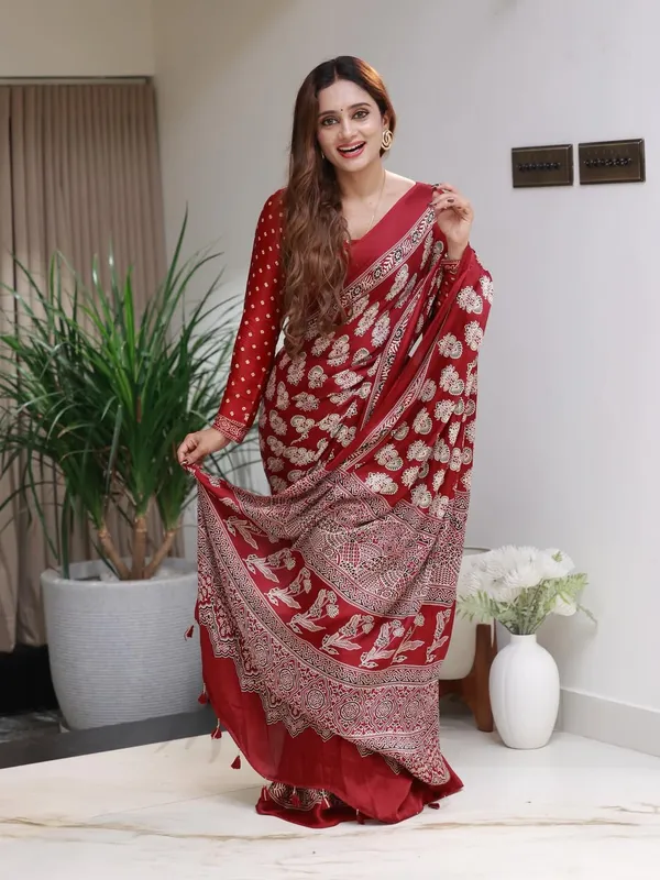 New_Traditional_Red_Ajarakh_Modal_Silk_saree_