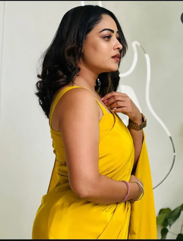 Yellow_Japan_Sartin_Silk_Saree__|_With_Blouse_Piece