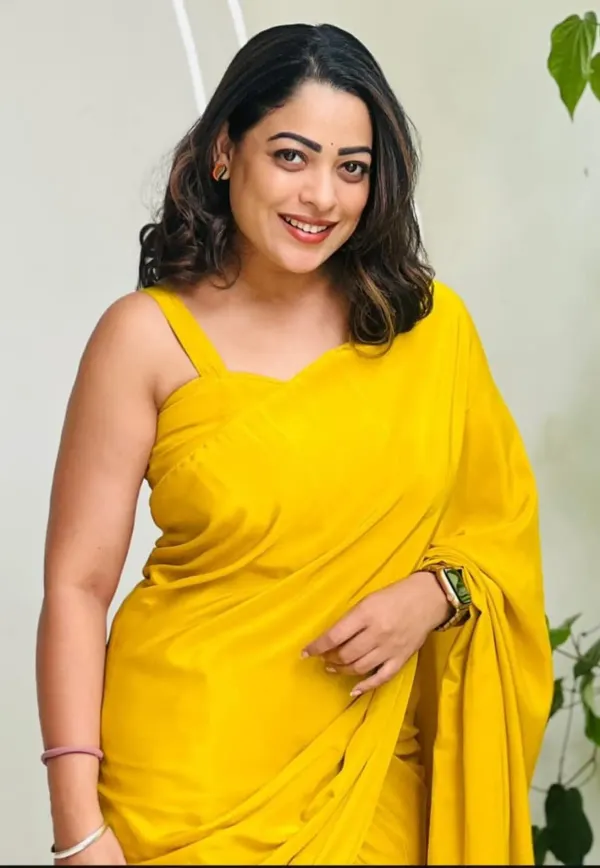 Yellow_Japan_Sartin_Silk_Saree__|_With_Blouse_Piece